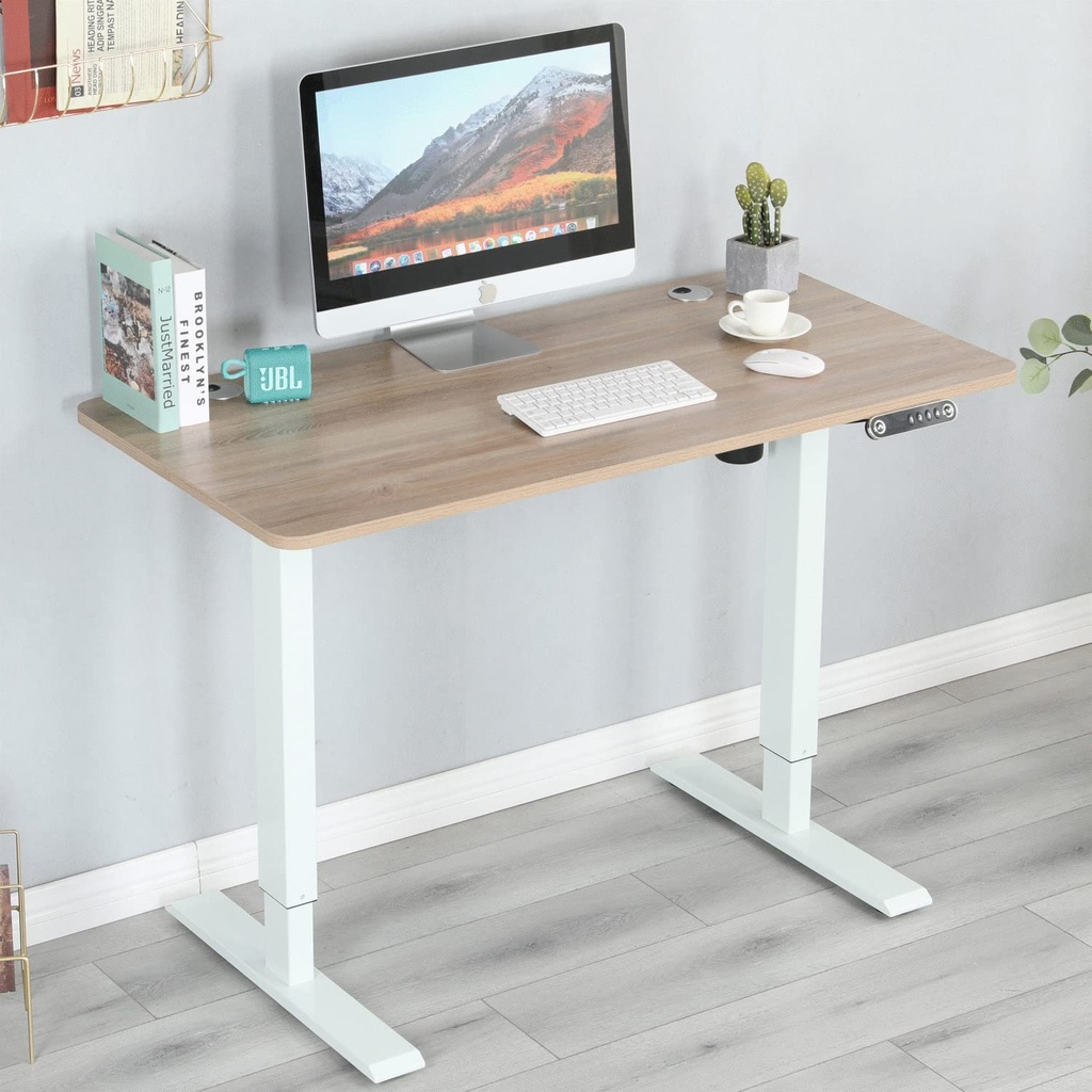 SYGA Height Adjustable Table Desk Standing Computer Smart Desk Lifting Legs Smart Electric Desk (Oak 120 CM X 60 CM)